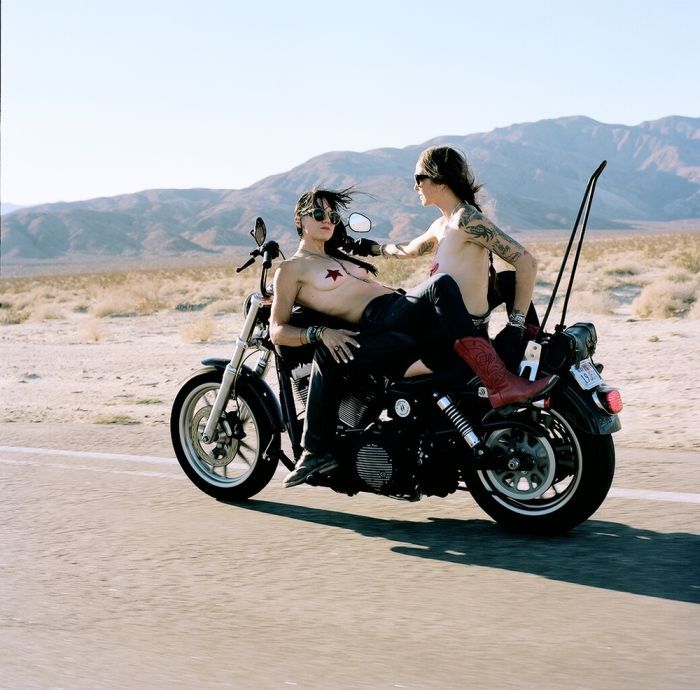 Girls on a motorcycle in Puducherry